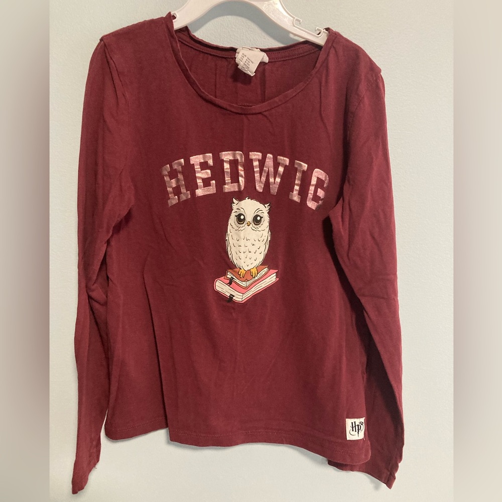 Hedwig long sleeve cotton T-shirt. H&M and Harry Potter collaboration.